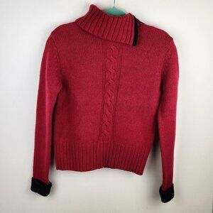 Relativity Red 100% Lambswool Midweight Cable Knit Sweater sz M